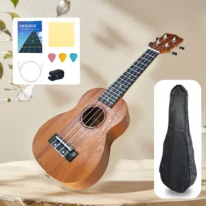 21-Inch Sapele Ukulele with Carved Bird Design