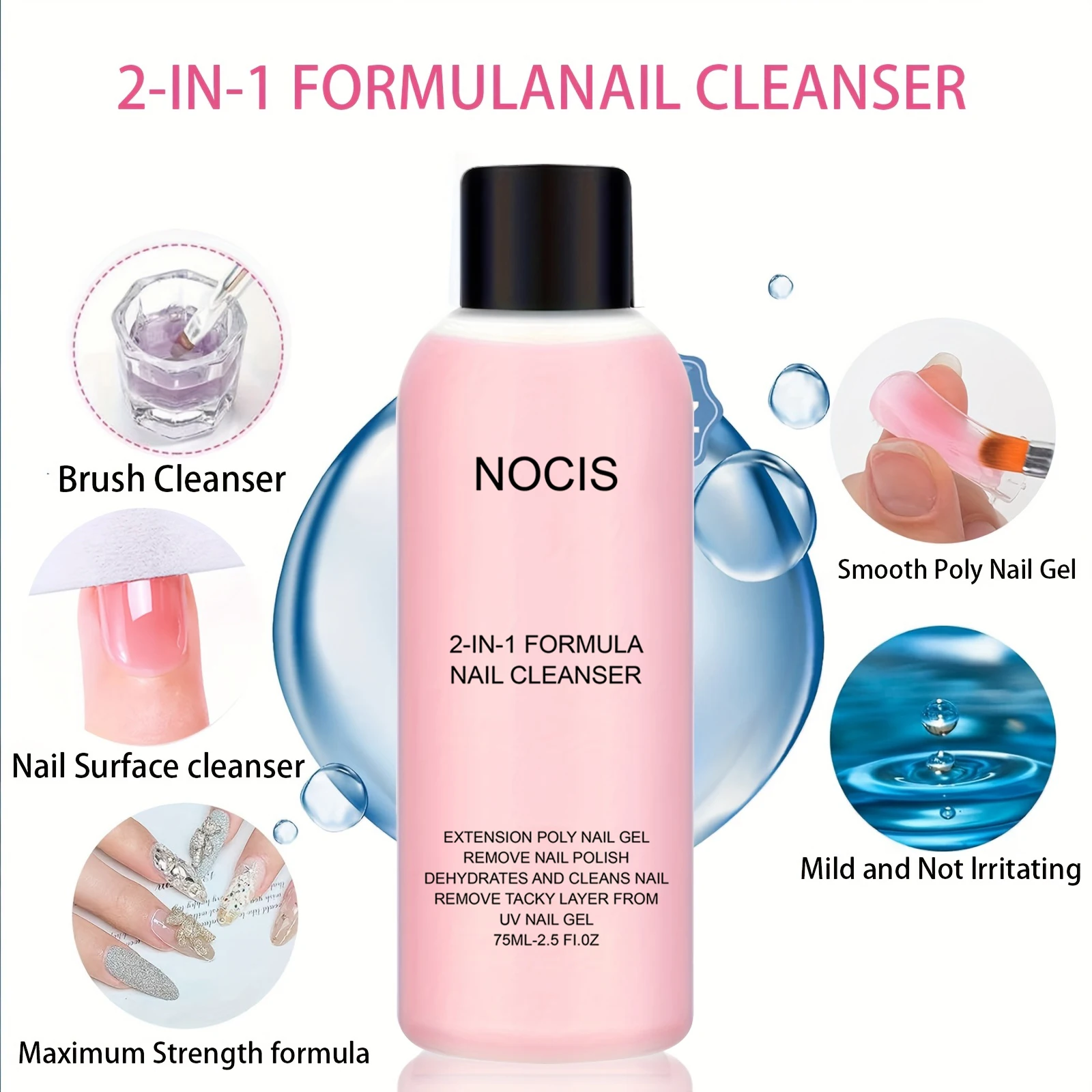 NOCIS 2-in-1 Gel Cleanser for Nails 75ml 2 NOCIS 2-in-1 Gel Cleanser for Nails 75ml - Image 2