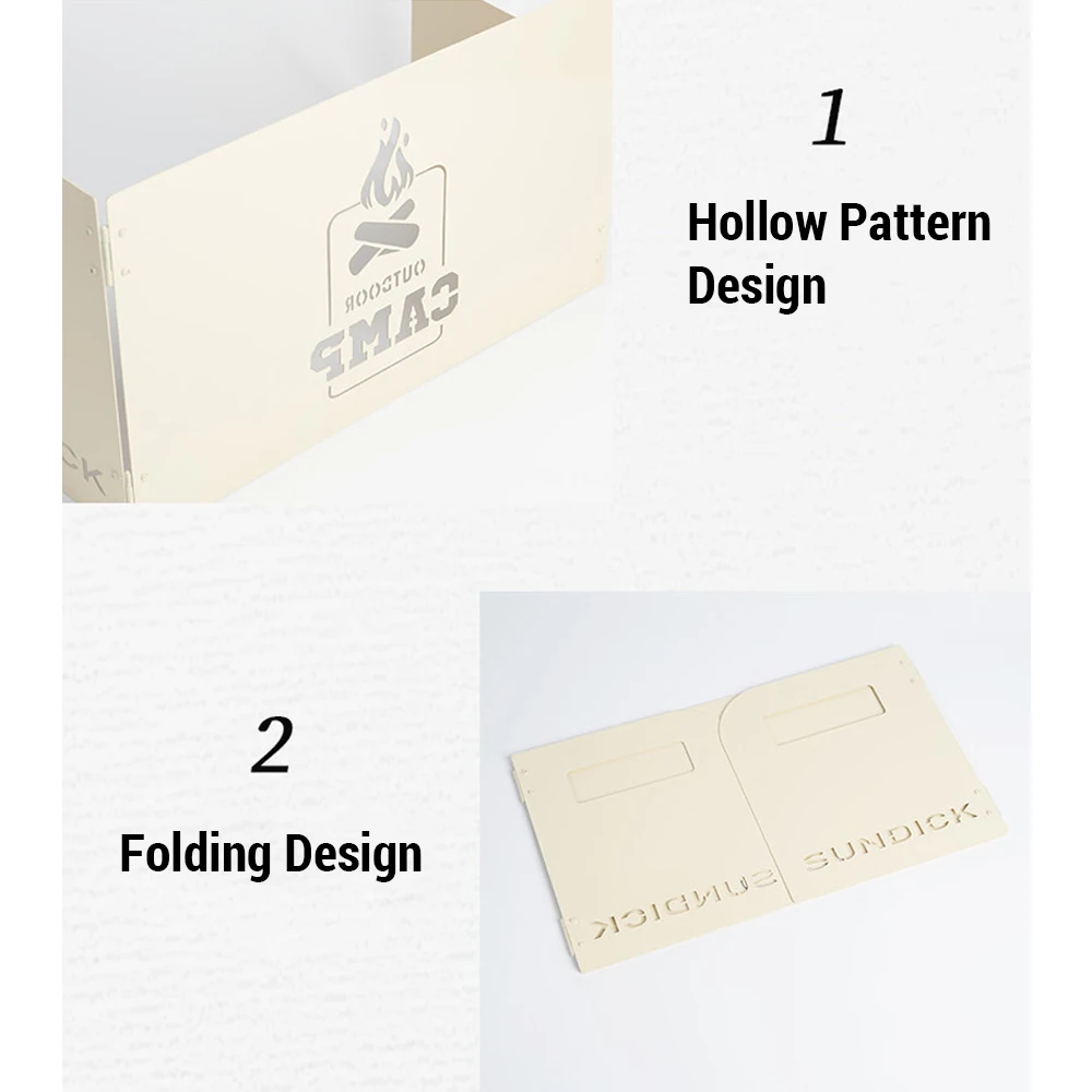 Outdoor Folding Stove Windshield 42x21.9x25cm 2 Outdoor Folding Stove Windshield 42x21.9x25cm - Image 2