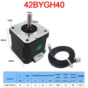 Hybrid Step Motor 23-60mm, 1.8°, 1.3A, 0.3 N·m 19 S6aa21be1c1b945438b0e30a469f33277p