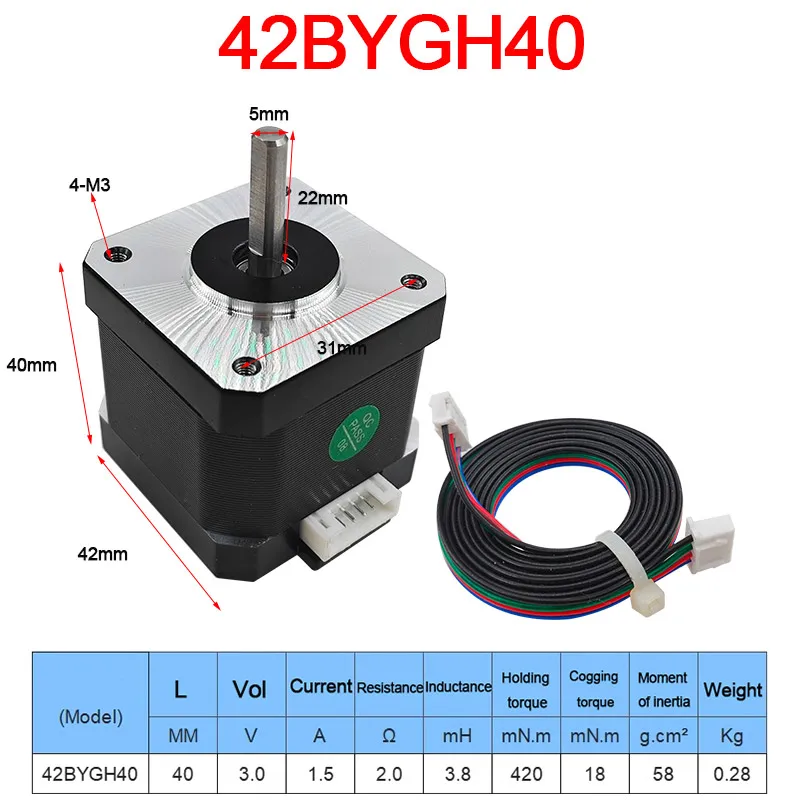 Hybrid Step Motor 23-60mm, 1.8°, 1.3A, 0.3 N·m 10 Hybrid Step Motor 23-60mm, 1.8°, 1.3A, 0.3 N·m - Image 10