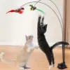 Cat Teasing Stick with Bird Figures and Suction Base