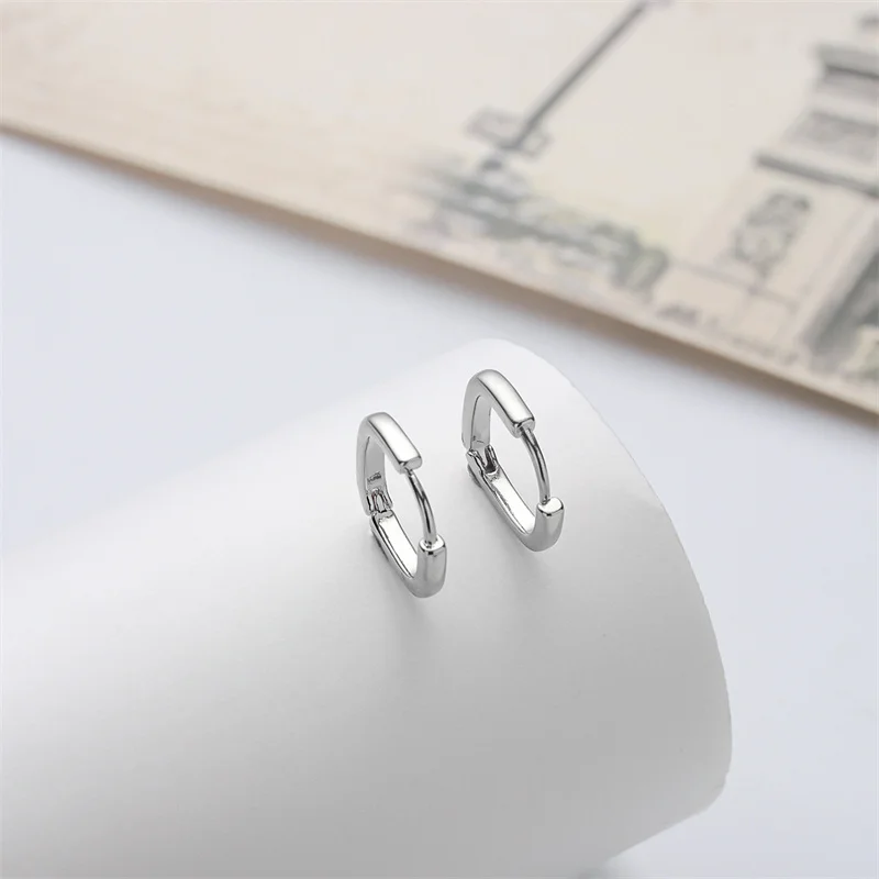 Geometric Copper Hoop Earrings with Sparkling Stones 9 Geometric Copper Hoop Earrings with Sparkling Stones - Image 9