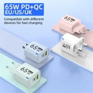 65W GaN USB Type-C Fast Charger with Dual Ports 11 S6b2f30af70f847938cb16e76fd07470cK 1