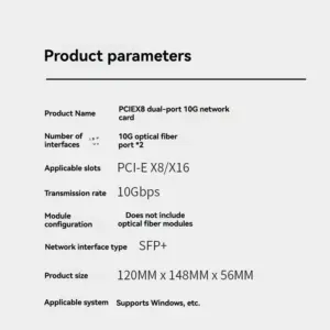 X520-DA1 Dual-Port 10Gb SFP+ Network Card 9 S6be0f0eb946544a88826b77fed392607G