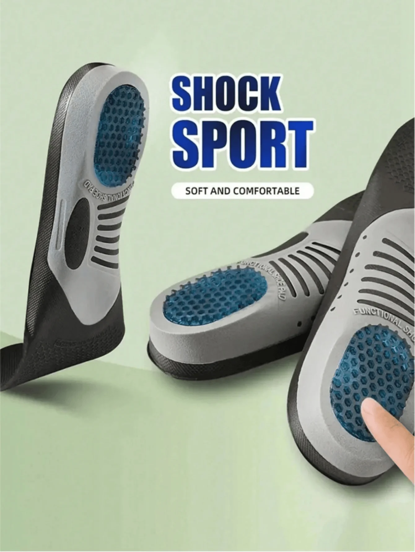 Shock-Absorbing Orthopedic Sports Insoles for Men and Women 1 Shock-Absorbing Orthopedic Sports Insoles for Men and Women