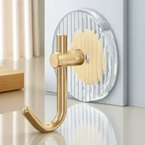 Self-Adhesive Acrylic Wall Hook in Gold & Silver 9 S6d0b90dc9195454cb92b3f815ca2193do
