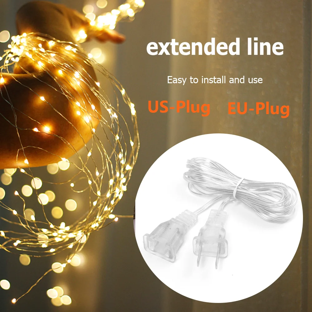 Transparent Power Extension Cable, 3m, EU/US Plug 2 Transparent Power Extension Cable, 3m, EU/US Plug - Image 2