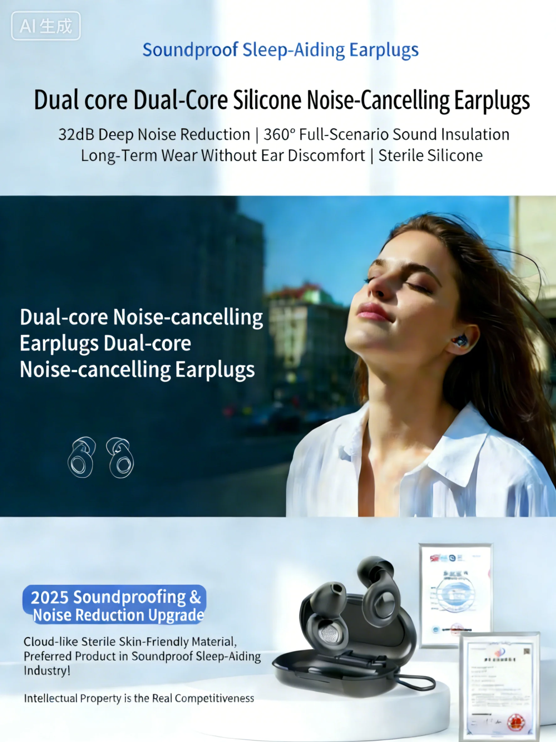 Silicone Ear Plugs with 32dB Noise Reduction and 4 Sizes 6 Silicone Ear Plugs with 32dB Noise Reduction and 4 Sizes - Image 6