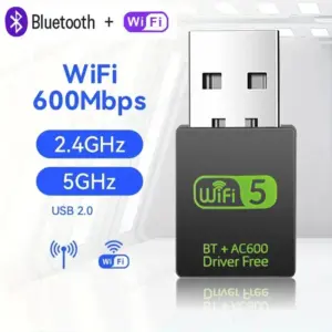 Dual-Band USB Wireless & Bluetooth Adapter 600Mbps
