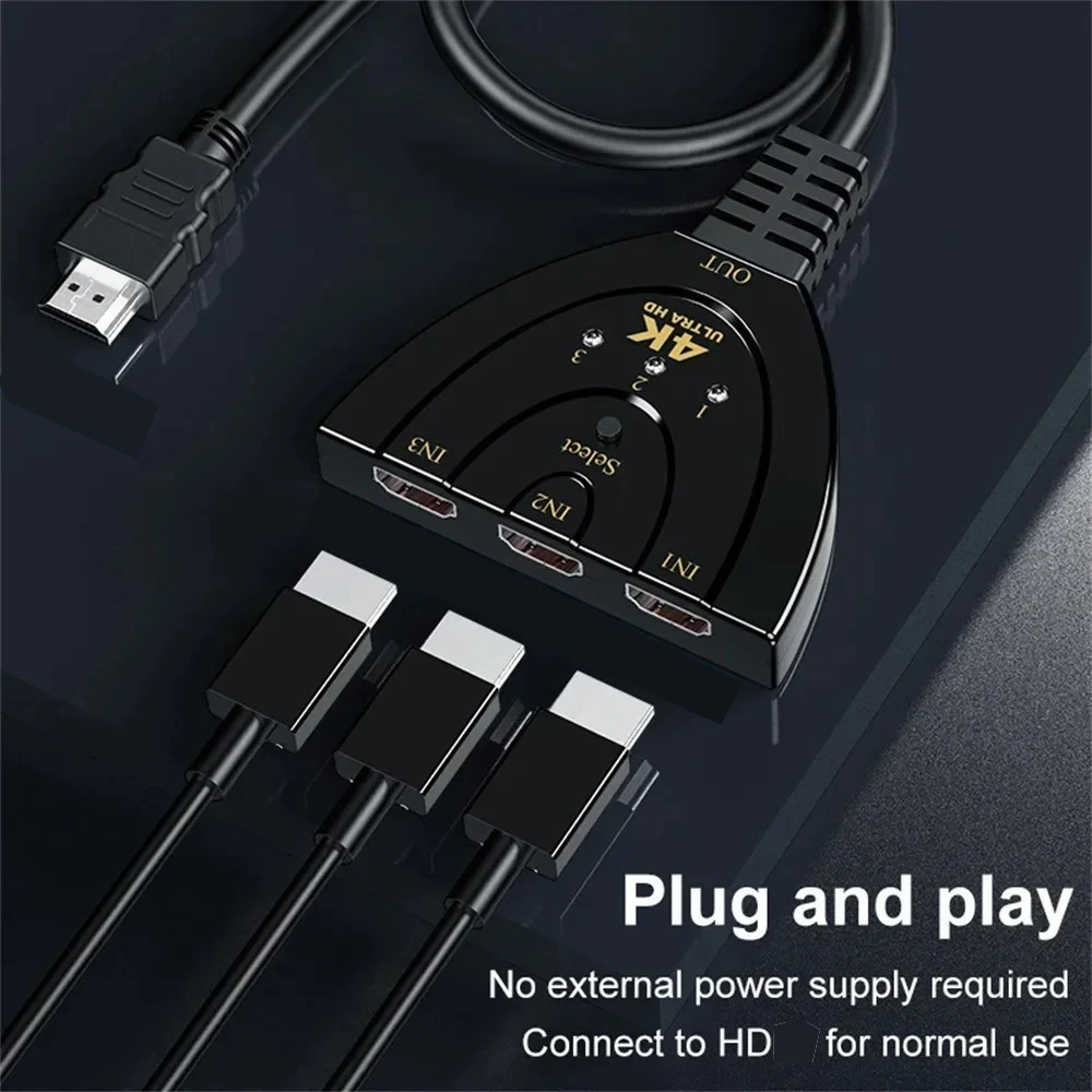 3-Port 4K HDMI Switcher with 1080p Support 2 3-Port 4K HDMI Switcher with 1080p Support - Image 2