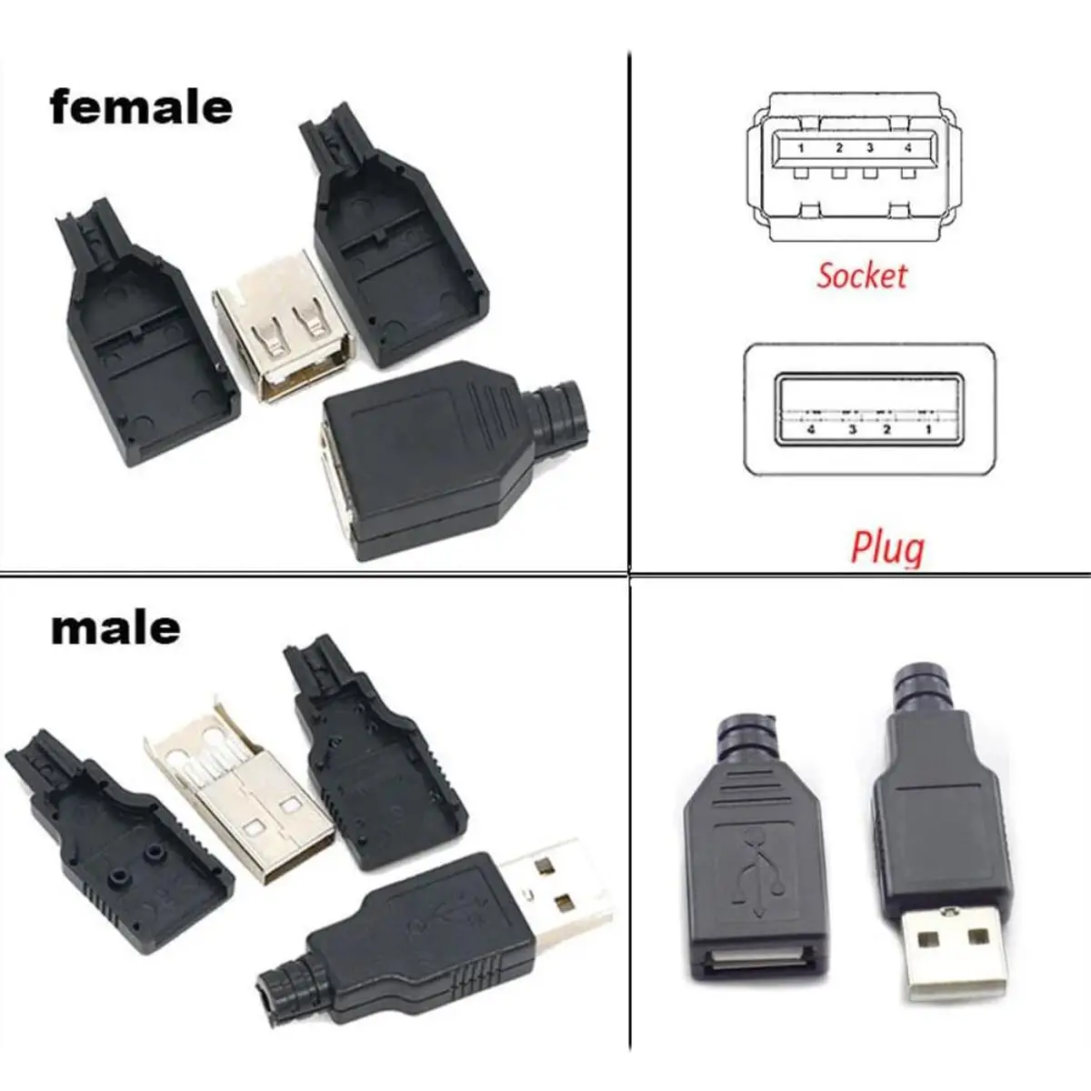 Set of 10 USB Type A Connectors for Custom Builds 6 Set of 10 USB Type A Connectors for Custom Builds - Image 6