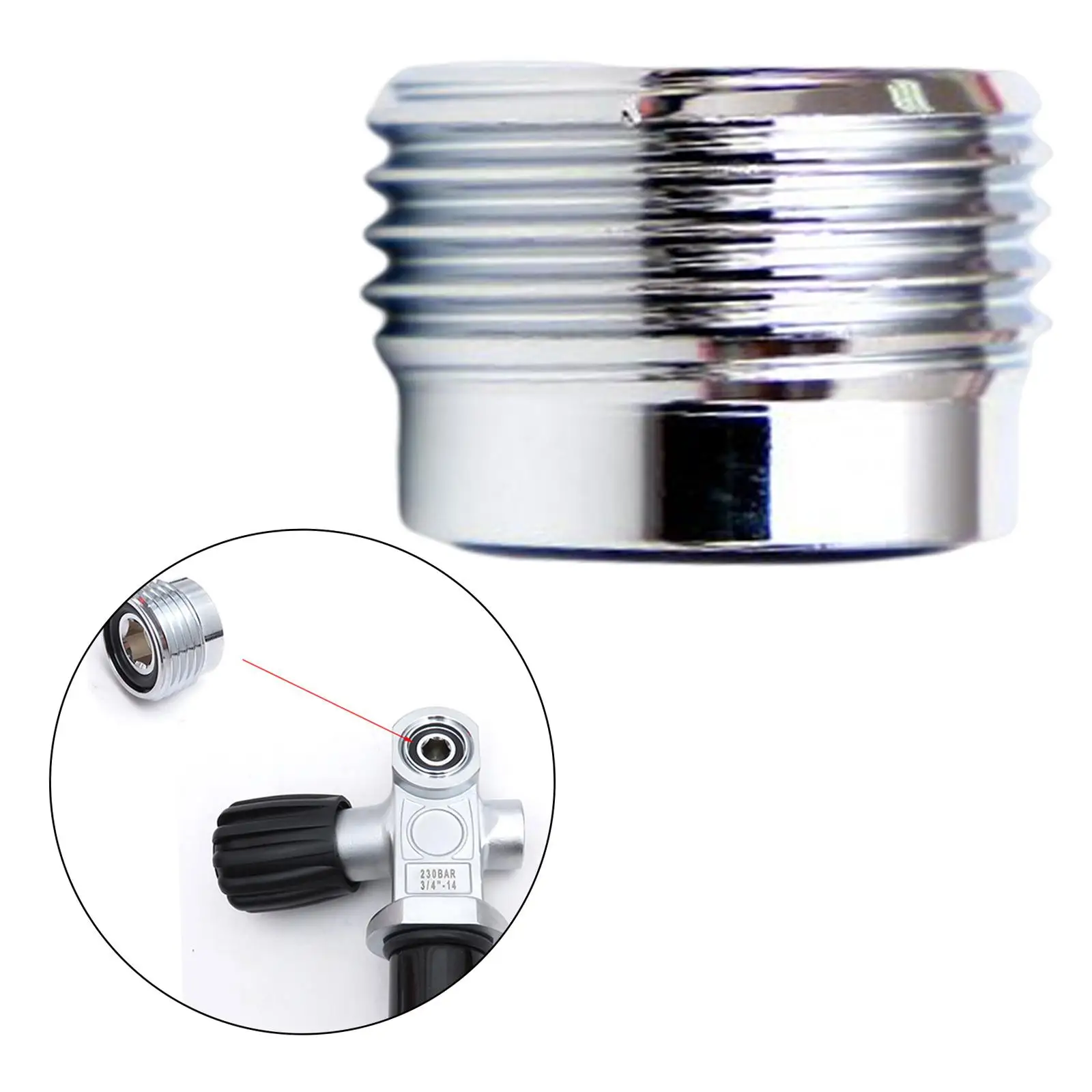 MagiDeal Chrome Brass Dive Adapter for DIN to Yoke 2 MagiDeal Chrome Brass Dive Adapter for DIN to Yoke - Image 2