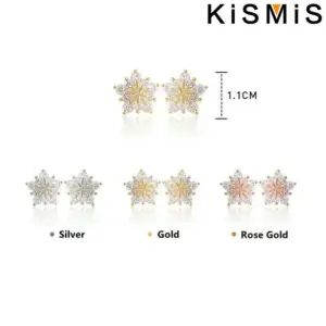 Elegant Snowflake Stud Earrings in Rose Gold 14 S70ea25fd972444bab3c65e6762fb9ad1f