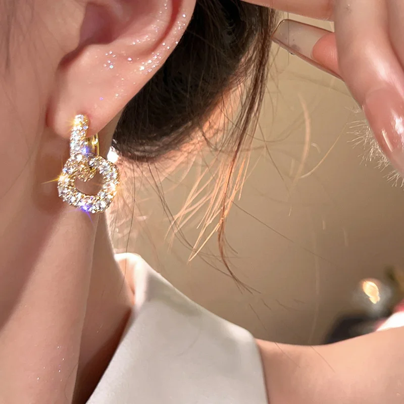 Vintage Copper Square Drop Earrings with Cubic Zirconia 3 Vintage Copper Square Drop Earrings with Cubic Zirconia - Image 3