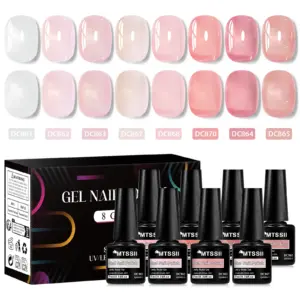 Elegant 8-Piece Jelly Gel Nail Polish Set