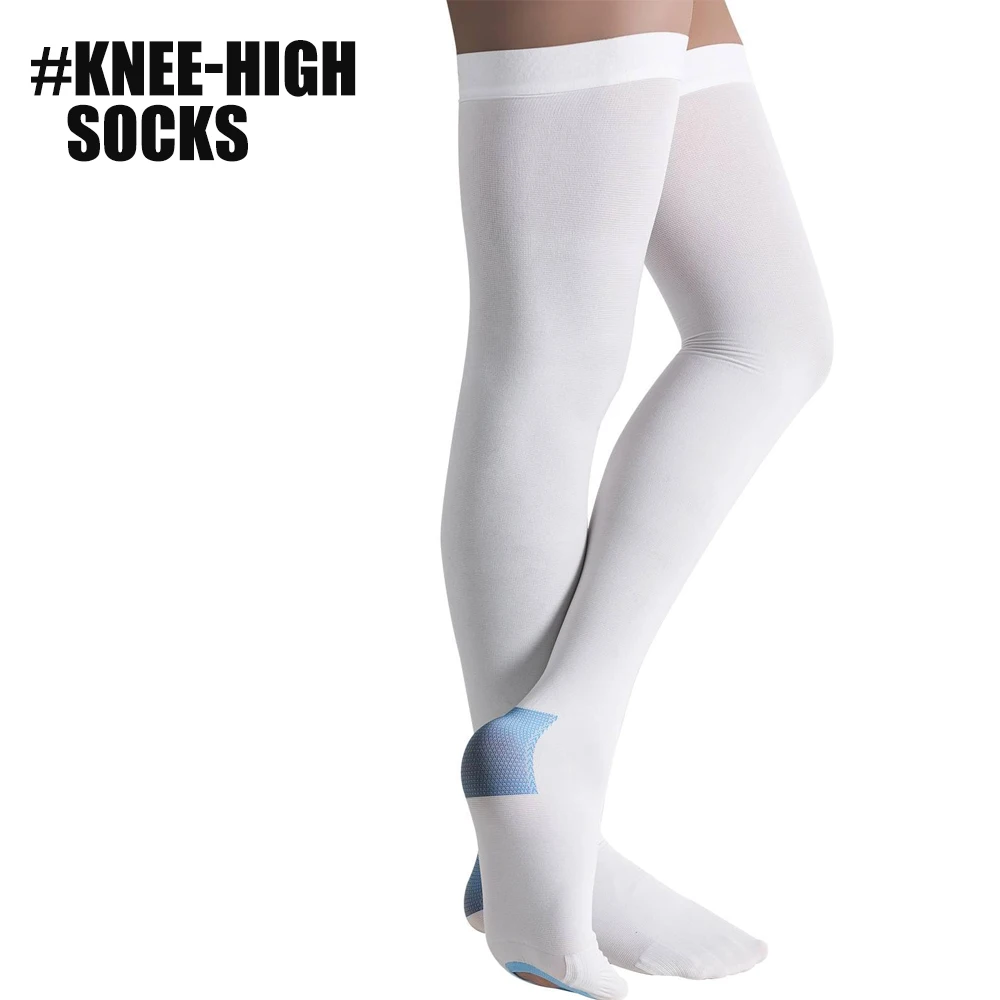 White Support Thigh-High Compression Stockings 7 White Support Thigh-High Compression Stockings - Image 7