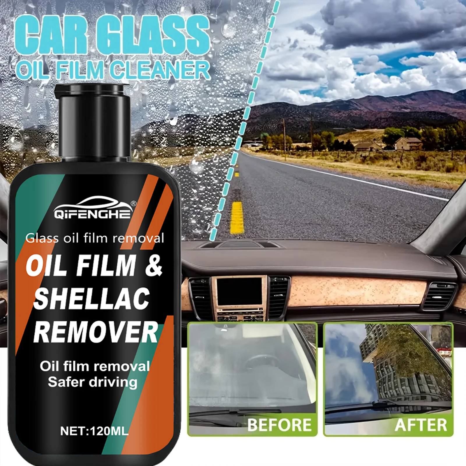 120ml Automotive Glass Cleaner and Oil Film Remover 1 120ml Automotive Glass Cleaner and Oil Film Remover