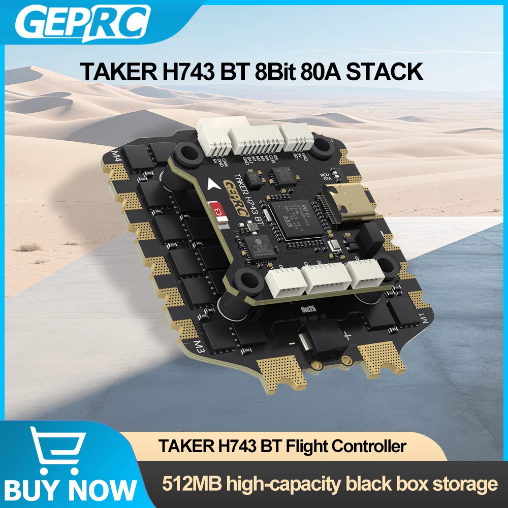 GEPRC TAKER H743 BT 8Bit FPV Stack with 80A ESC 1 GEPRC TAKER H743 BT 8Bit FPV Stack with 80A ESC