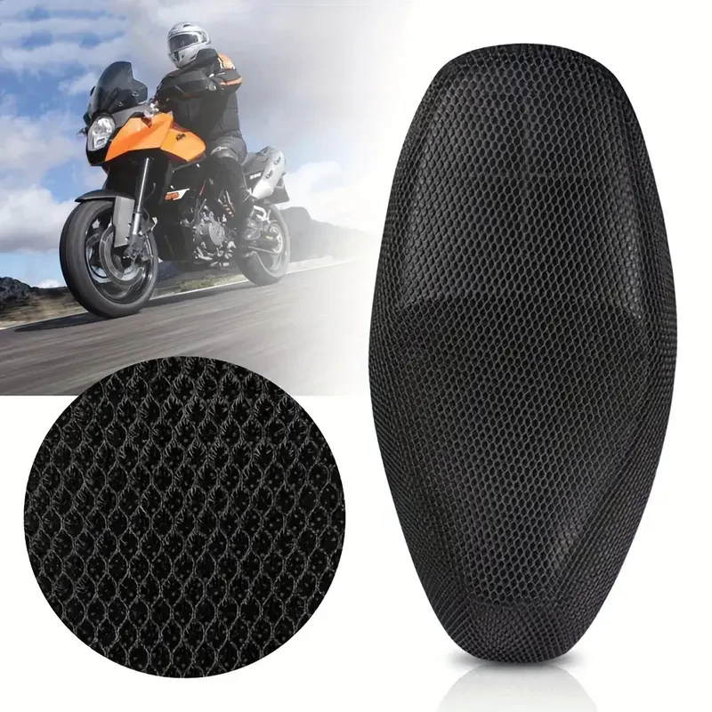 Black Honeycomb Mesh Motorcycle Seat Cover 4 Black Honeycomb Mesh Motorcycle Seat Cover - Image 4