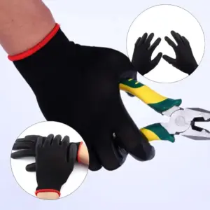 Black Polyurethane Safety Gloves for Work 12 S73893891595b47979858fe27e8319c7bp