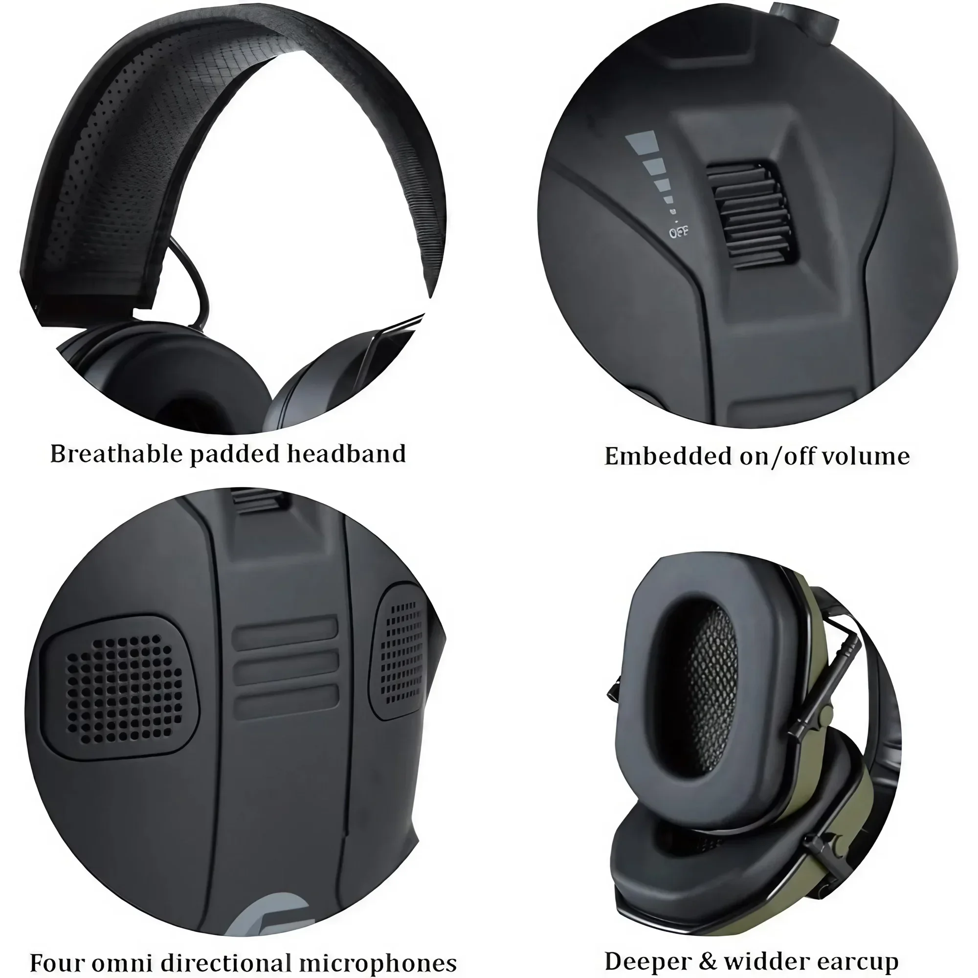 Foldable Tactical Electronic Ear Muffs with Noise Reduction 4 Foldable Tactical Electronic Ear Muffs with Noise Reduction - Image 4