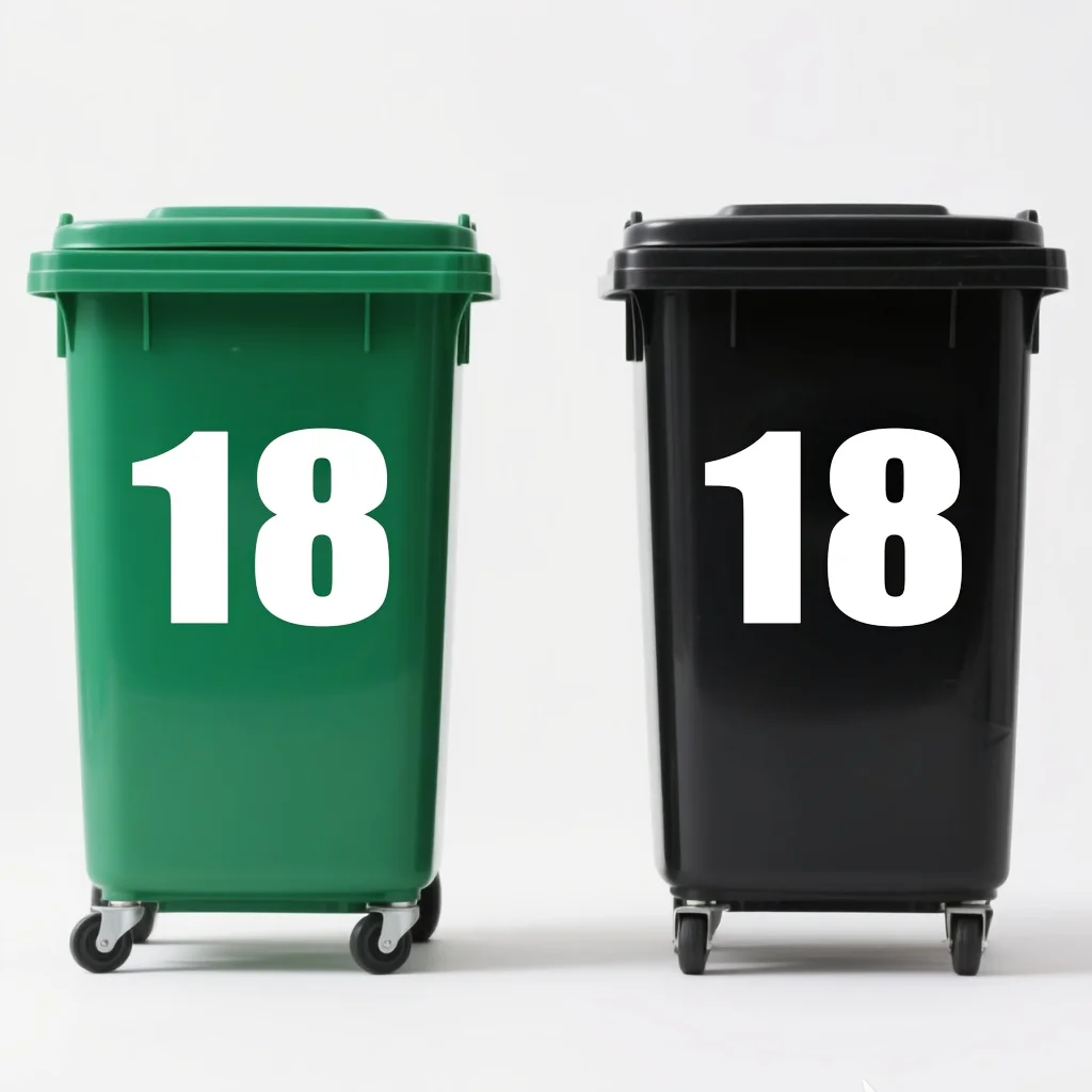 Colorful Waterproof PVC Trash Can Number Stickers 3 Colorful Waterproof PVC Trash Can Number Stickers - Image 3