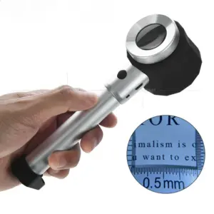 10X Handheld Magnifier with Lights and Scale
