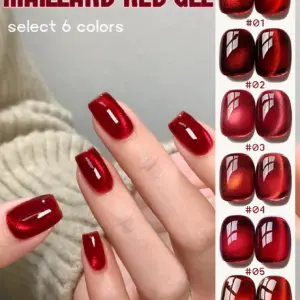 Cherry Wine Red Gel Nail Polish Set 12 S74374342d3e14aa3a1871beb404c1ae5i