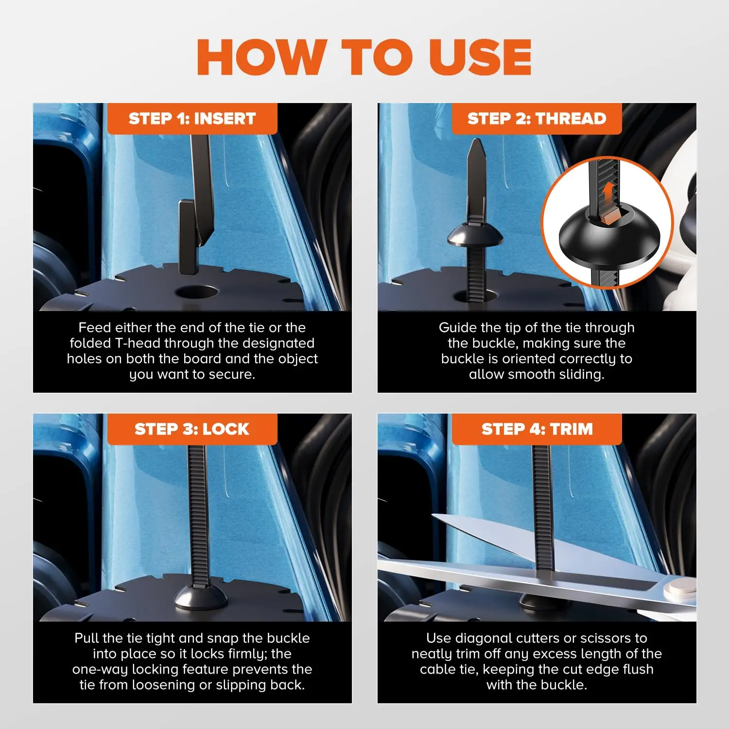 Heavy-Duty Nylon Cable Tie Buckle Set for Automotive 6 Heavy-Duty Nylon Cable Tie Buckle Set for Automotive - Image 6