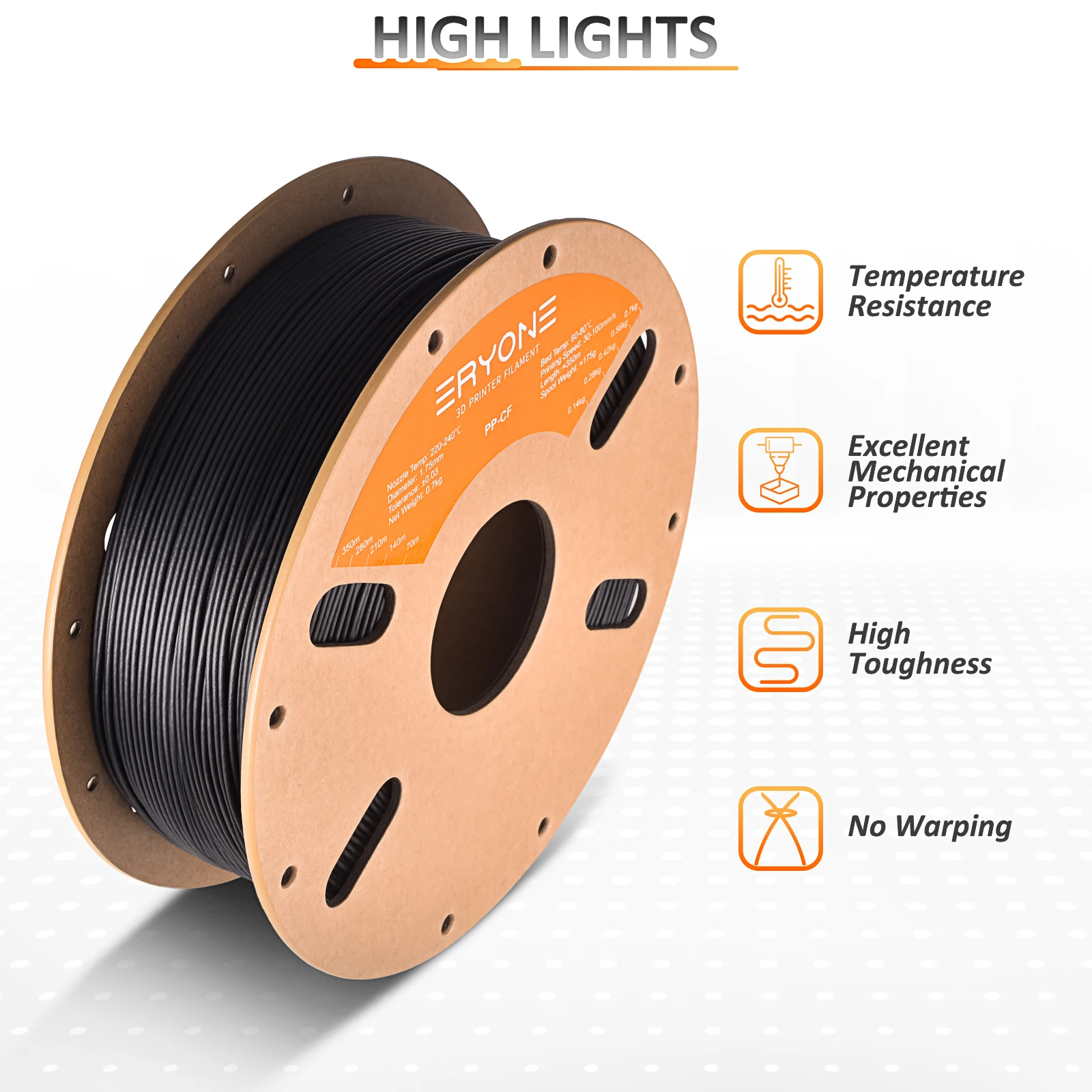 Eryone PP Carbon Fiber 3D Filament 700g 2 Eryone PP Carbon Fiber 3D Filament 700g - Image 2