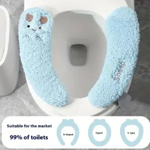 Cozy Plush Toilet Seat Cover Set 9 S75850e7aa85e4290b4e0504d2947d643l