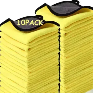 Bright Yellow Microfiber Car Towel Set