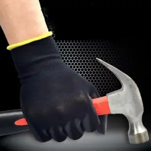 Black Polyurethane Safety Gloves for Work 11 S76253dd940974cd99a1055cd13bd57edK