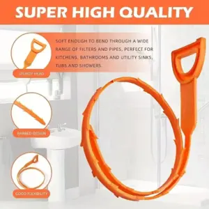 Bright Orange Drain Snake for Easy Unclogging 11 S7666fec9df204686bf37e8d6a89b01855