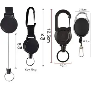 Black Retractable Keychain with Alloy Frame 15 S769ee18445134846a804ba89f3a3bddaW