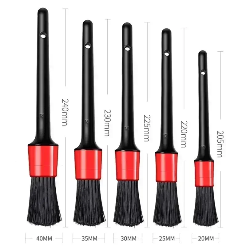 Professional Car Detailing Brush Set with Red Accents 5 Professional Car Detailing Brush Set with Red Accents - Image 5