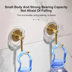 Self-Adhesive Acrylic Wall Hook in Gold & Silver 12 S782159c4ecb84c9a8a1901fd37a22476O