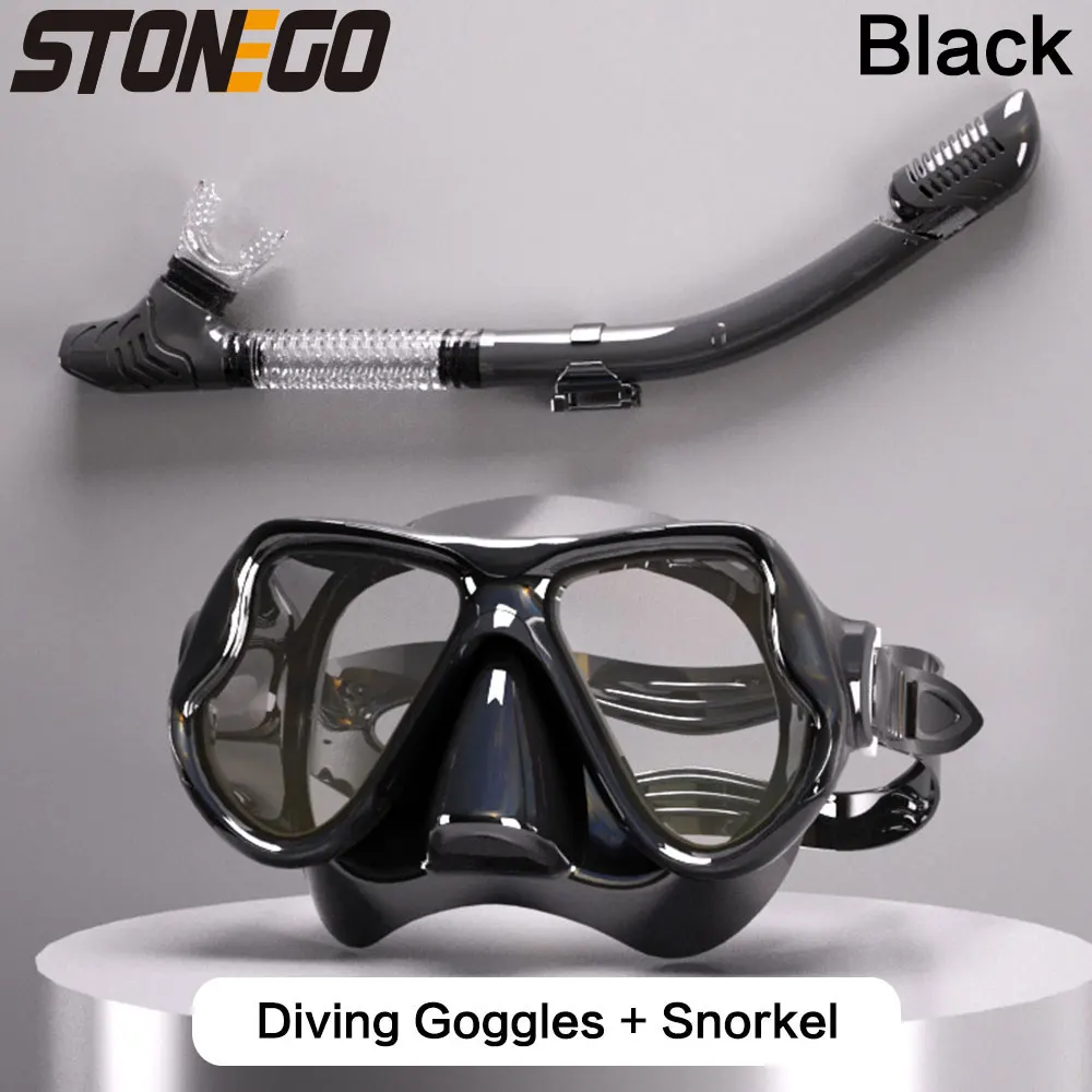 Black Diving Mirror and Snorkel Set for Adults 10 Black Diving Mirror and Snorkel Set for Adults - Image 10