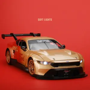 Ford Mustang GT3 Diecast Model Car 1:24 Scale Metallic Gold 14 S7a42a3b656b048188a5322f37bb6048cO