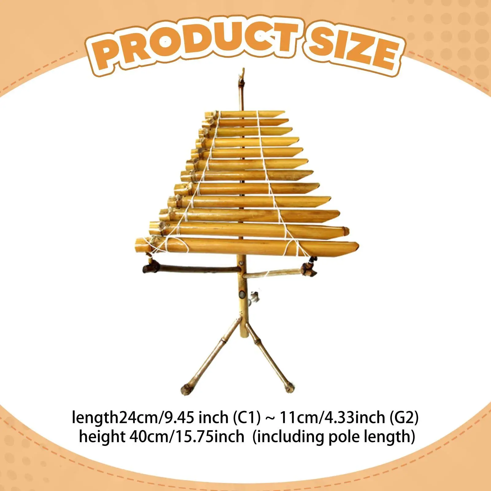 Vietnamese Bamboo Xylophone with 12 Tubes 6 Vietnamese Bamboo Xylophone with 12 Tubes - Image 6