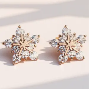 Elegant Snowflake Stud Earrings in Rose Gold 10 S7c126e2fe8224d95a22c9382f8f98d95k