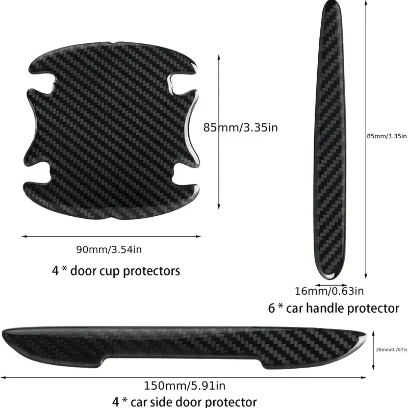 Carbon Fiber Car Handle Protector Sticker 3 Carbon Fiber Car Handle Protector Sticker - Image 3
