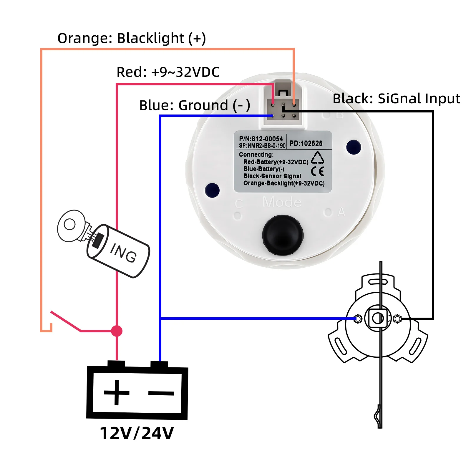 52MM Marine Rudder Angle Indicator for Boats 3 52MM Marine Rudder Angle Indicator for Boats - Image 3