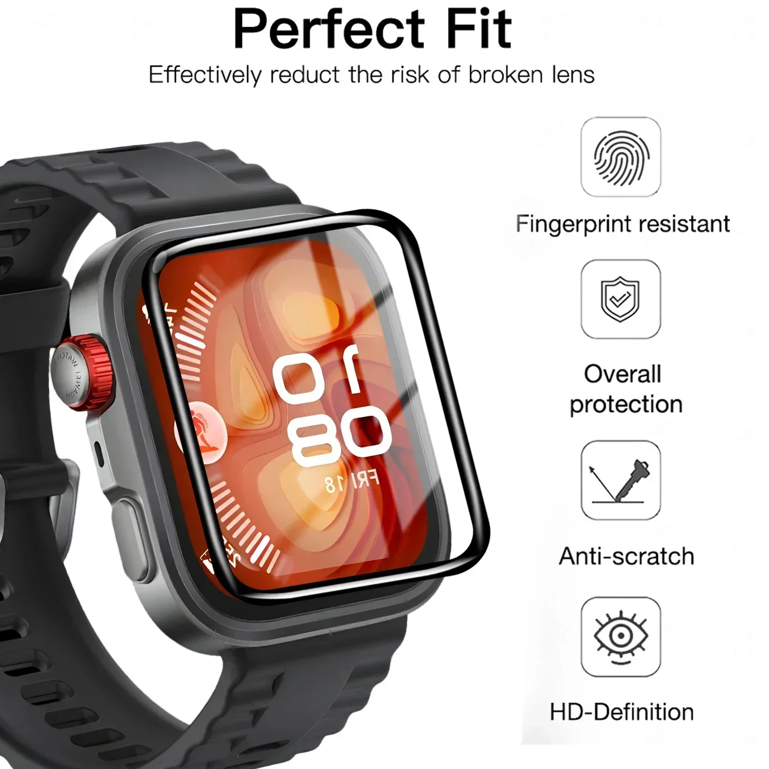 Huawei Watch Fit 3/4/4 Pro Curved Screen Protectors 3 Huawei Watch Fit 3/4/4 Pro Curved Screen Protectors - Image 3