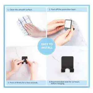 Black Bathroom Razor Holder with Double Hooks 14 S7cb39e05f4e446df97f24ea5d5f1a62a4