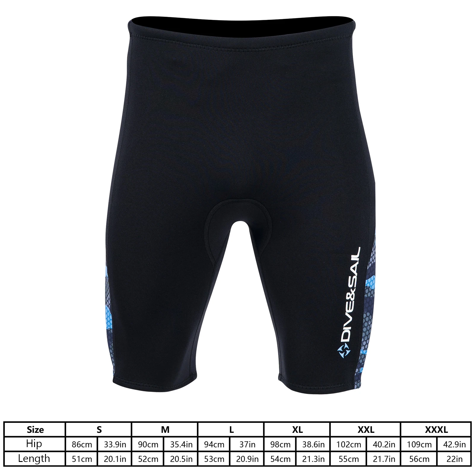 Black and Blue Camouflage Wetsuit Shorts for Women 3 Black and Blue Camouflage Wetsuit Shorts for Women - Image 3