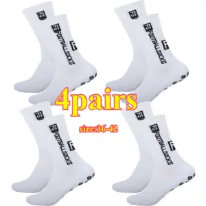 Sporty 4-Pack Football Socks with Grip