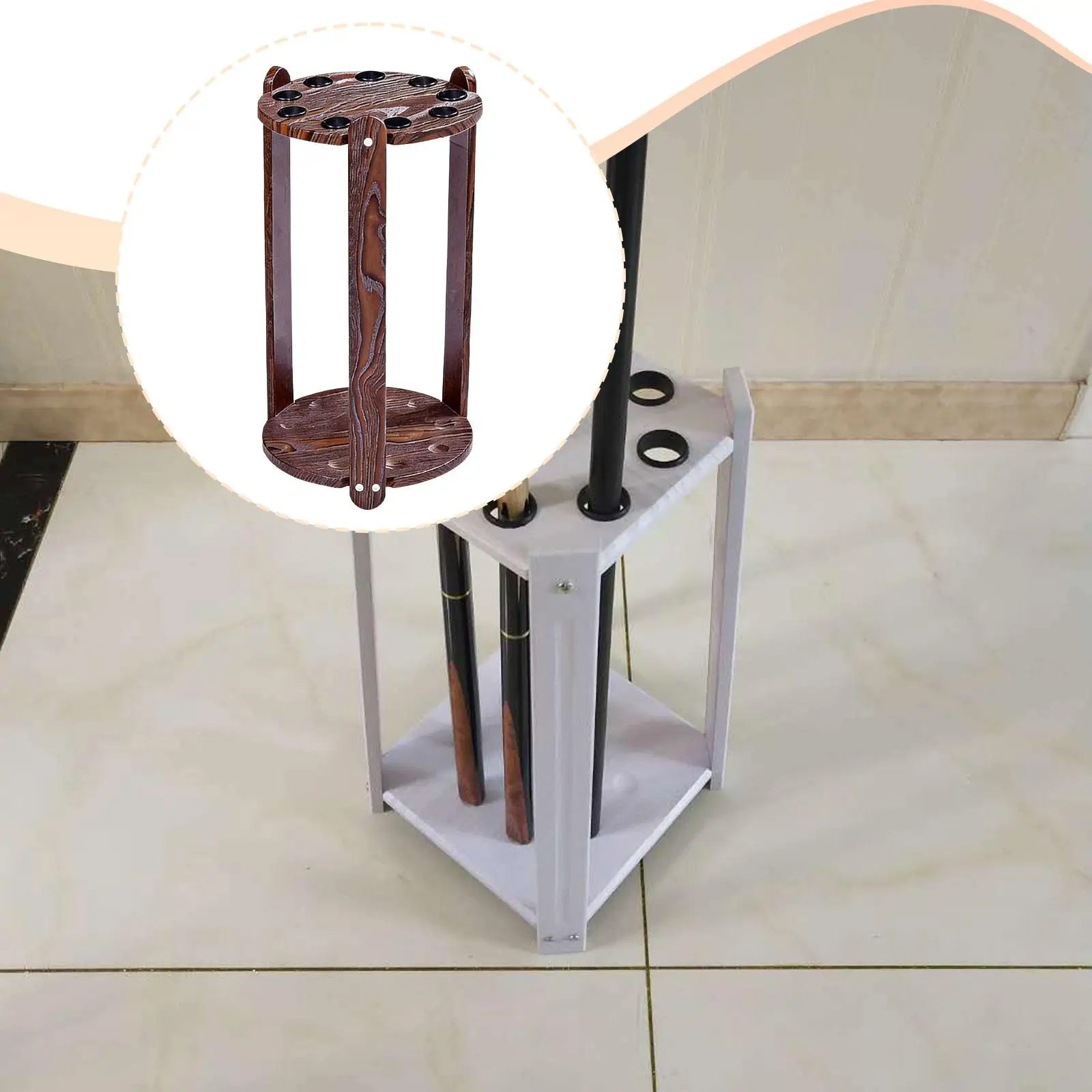 Elegant Wooden Pool Cue Rack by Sunnimix 4 Elegant Wooden Pool Cue Rack by Sunnimix - Image 4