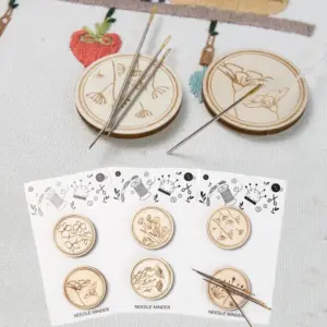 Handcrafted Wooden Needle Minders Set